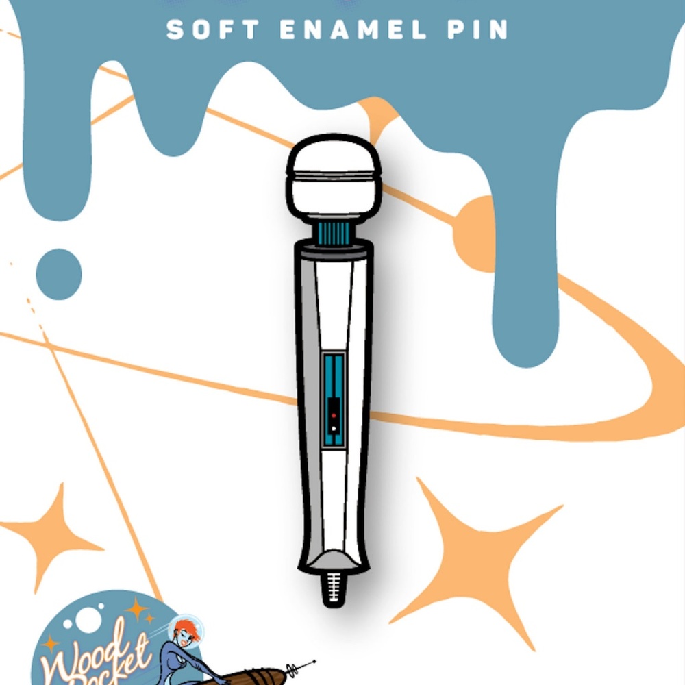 NWT Hitachi Magic Wand vibe enamel pin